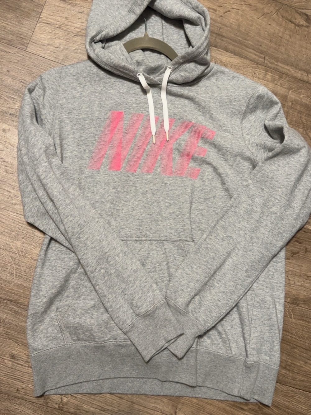 Nike Women's Gray Hoodie with Pink Logo